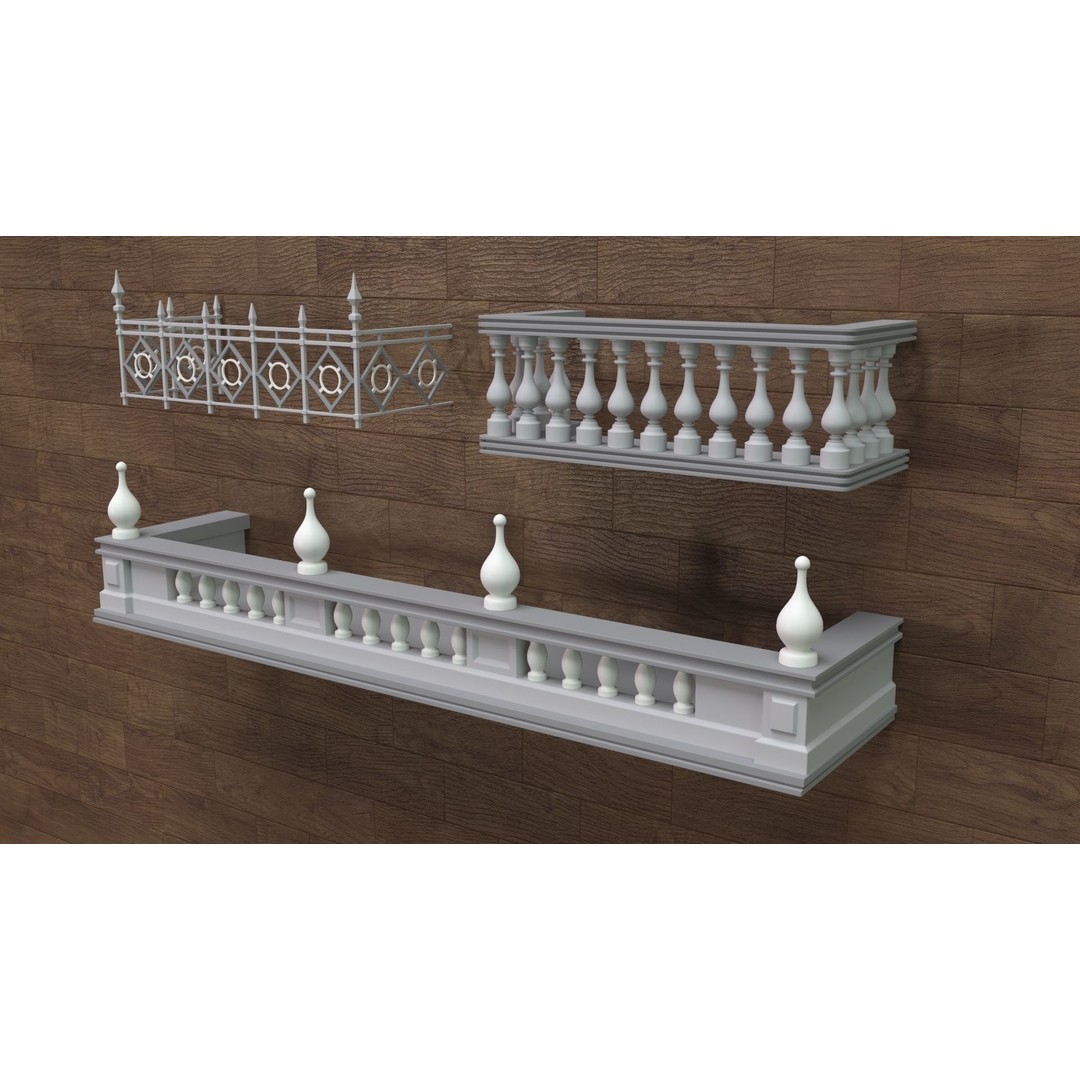 Building Facade 3D Model – Middle Poly Architectural Kitbash, FBX, OBJ - View 17