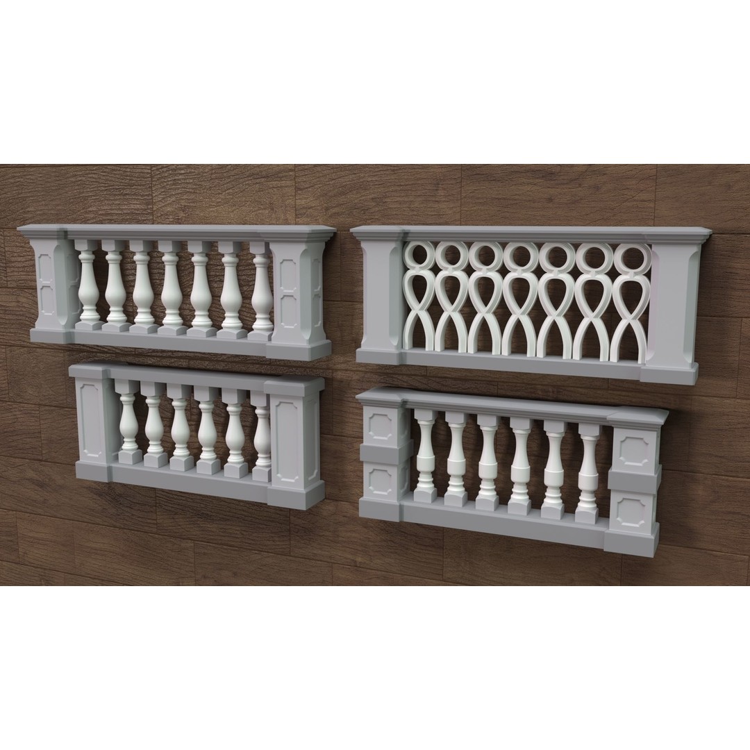 Building Facade 3D Model – Middle Poly Architectural Kitbash, FBX, OBJ - View 19