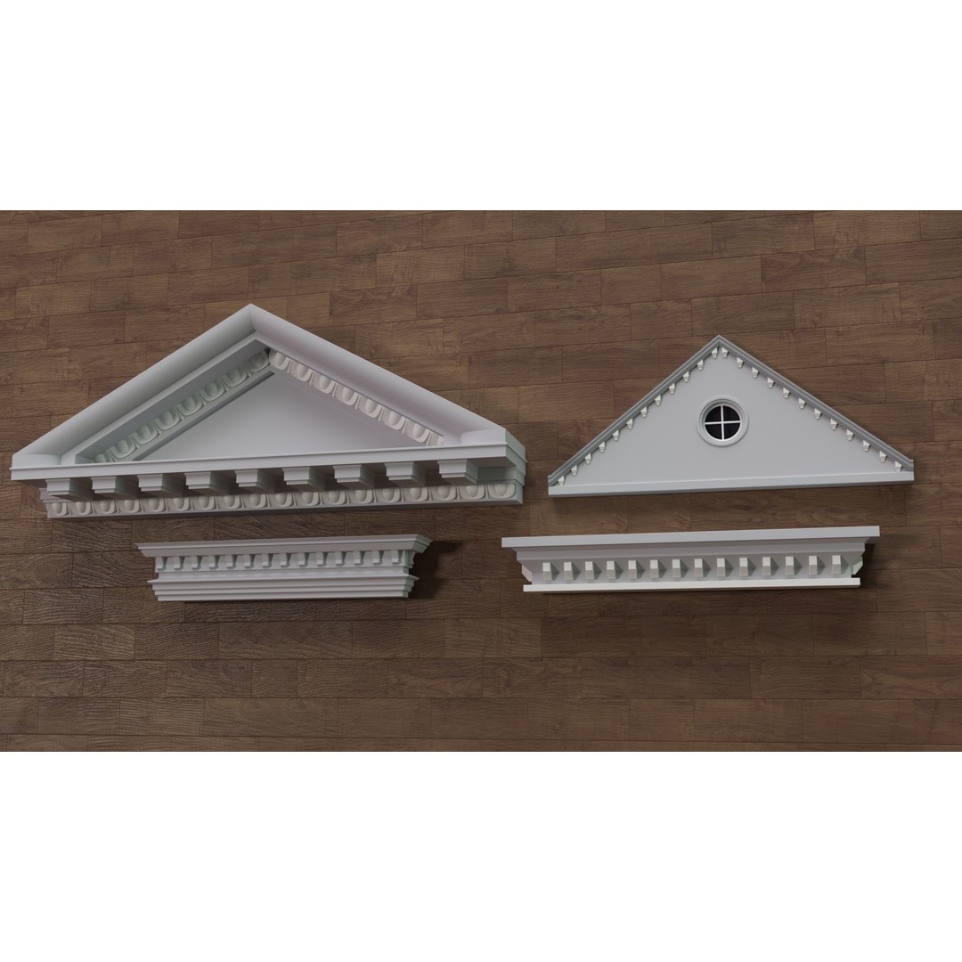 Building Facade 3D Model – Middle Poly Architectural Kitbash, FBX, OBJ - View 27