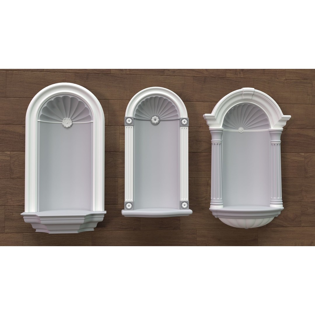 Building Facade 3D Model – Middle Poly Architectural Kitbash, FBX, OBJ - View 7