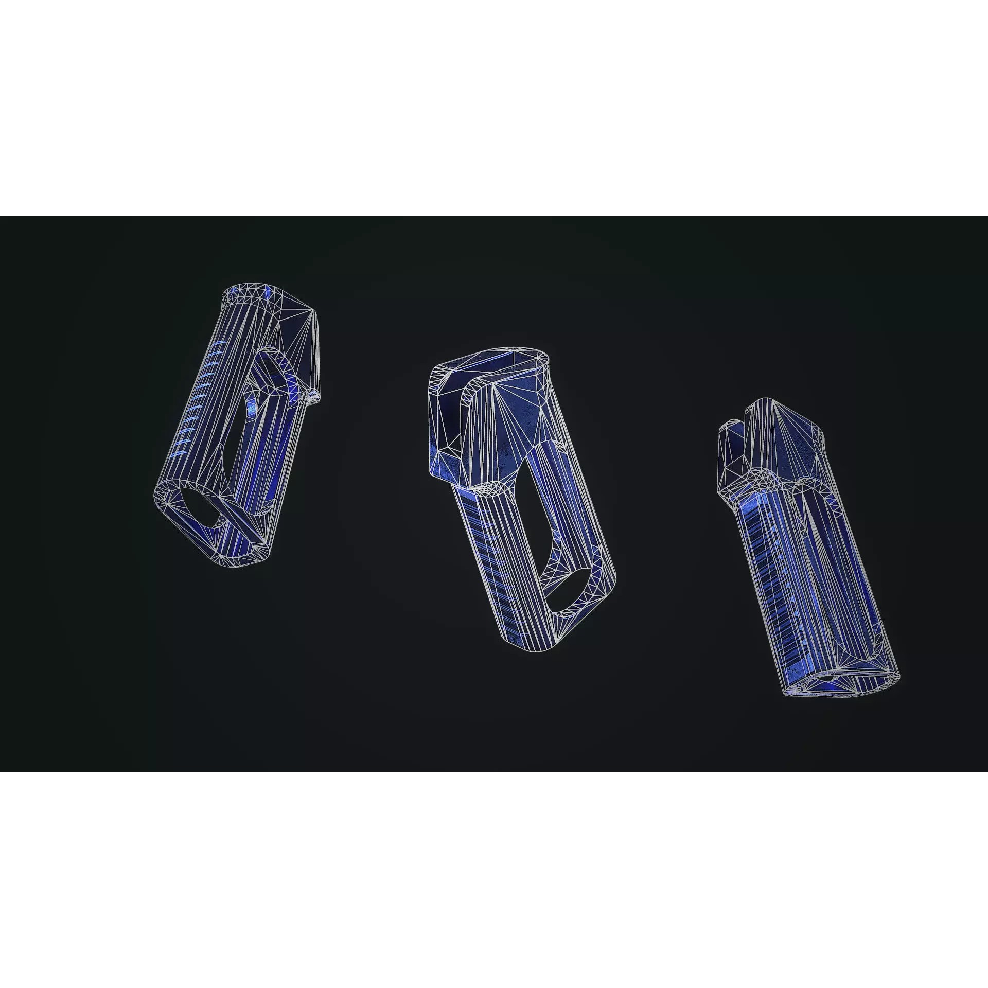 AR15 Skeleton Pistol Grip - Low-Poly Game-Ready 3D Model