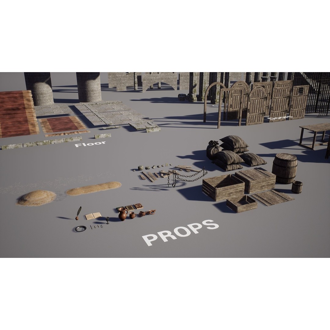 Medieval Dungeon 3D Model – Low Poly Game Ready Asset for Unity, Unreal - View 10