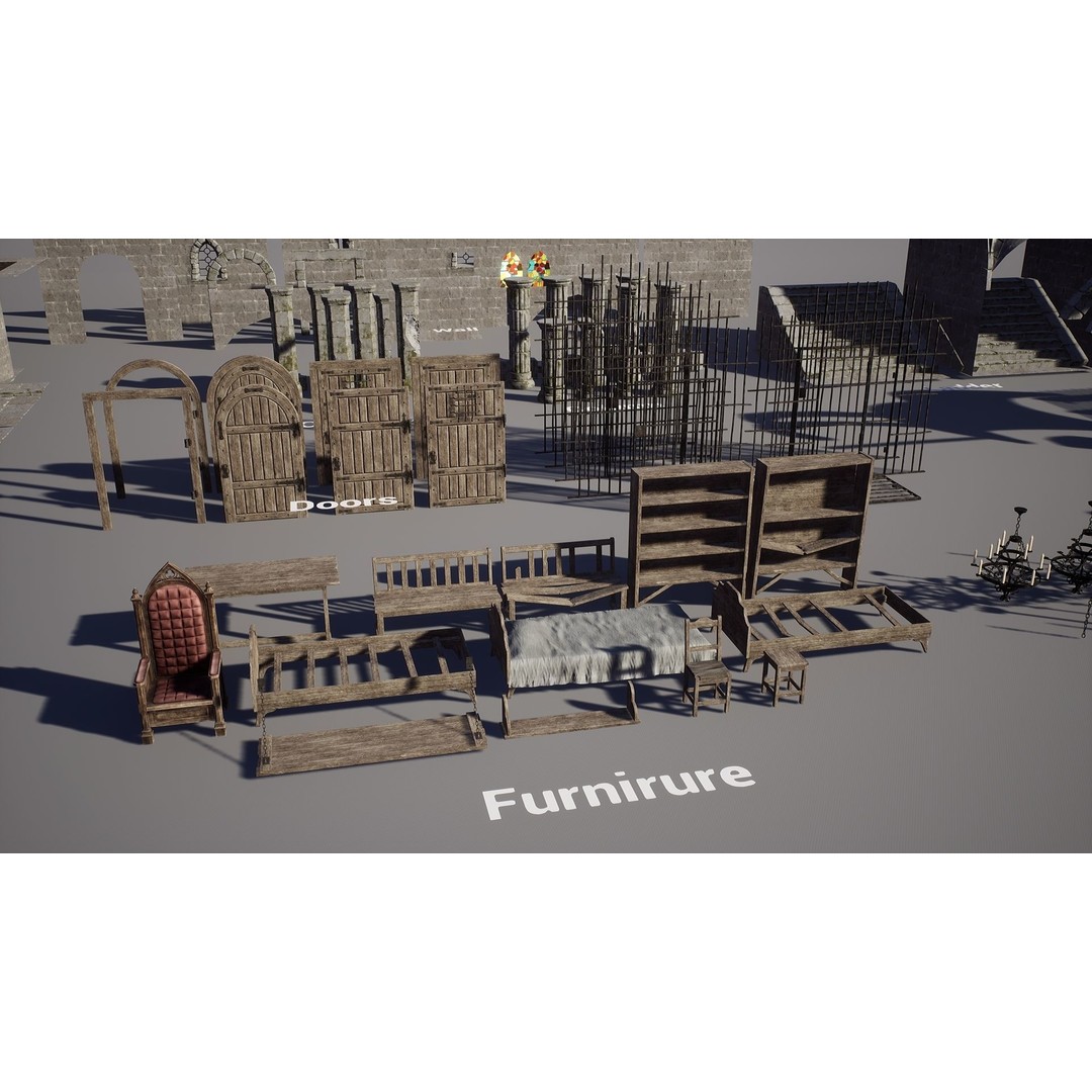 Medieval Dungeon 3D Model – Low Poly Game Ready Asset for Unity, Unreal - View 11