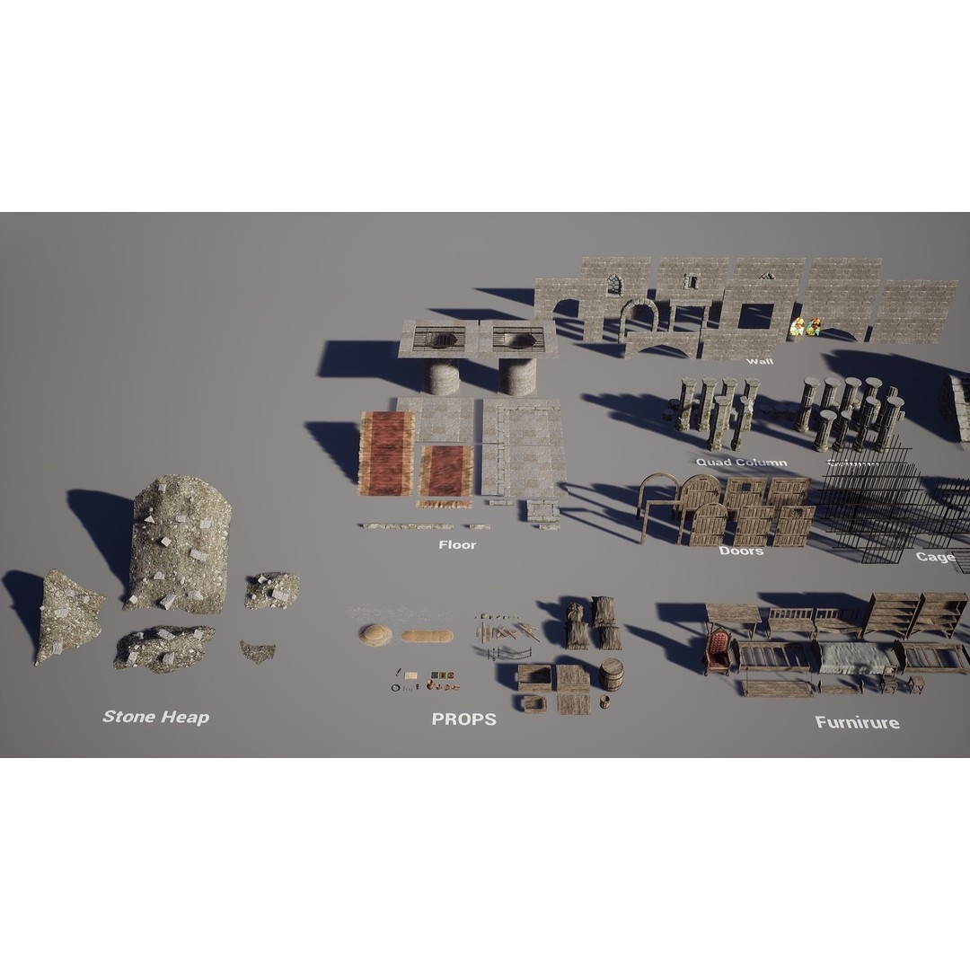 Medieval Dungeon 3D Model – Low Poly Game Ready Asset for Unity, Unreal - View 8
