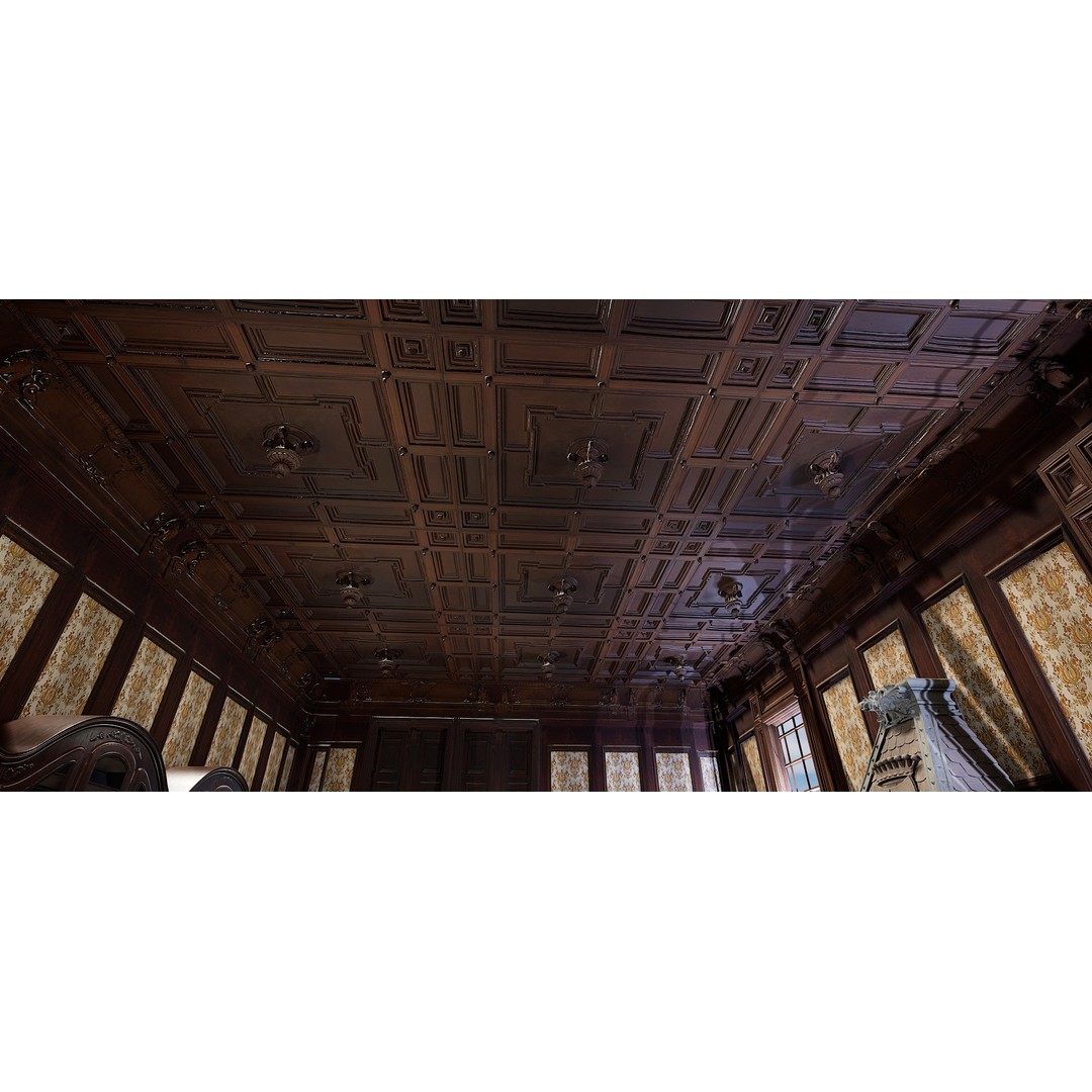 Victorian Room 3D Model – Cozy Interior with Fireplace, FBX, OBJ - View 17