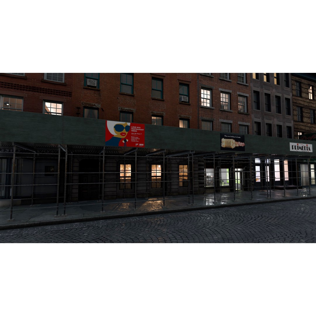 SoHo City Block 3D Model – Low Poly Game Ready Architecture, FBX, OBJ - View 14