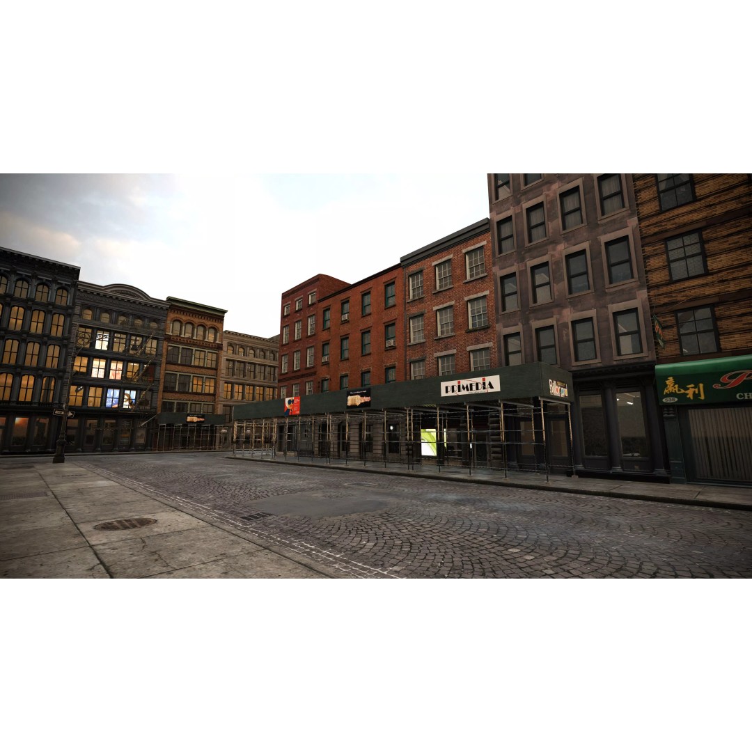 SoHo City Block 3D Model – Low Poly Game Ready Architecture, FBX, OBJ - View 2