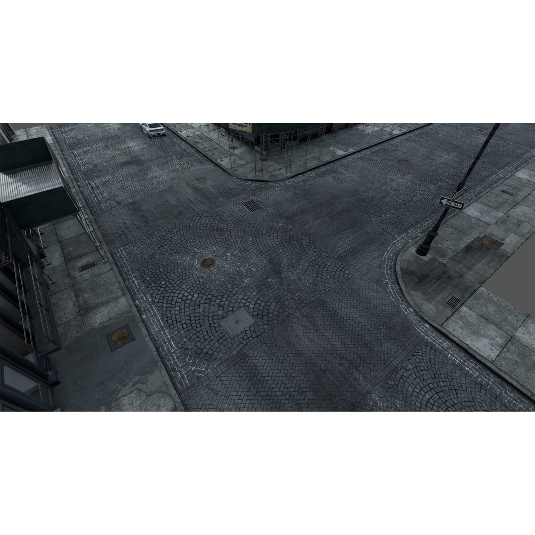 SoHo City Block 3D Model – Low Poly Game Ready Architecture, FBX, OBJ - View 7