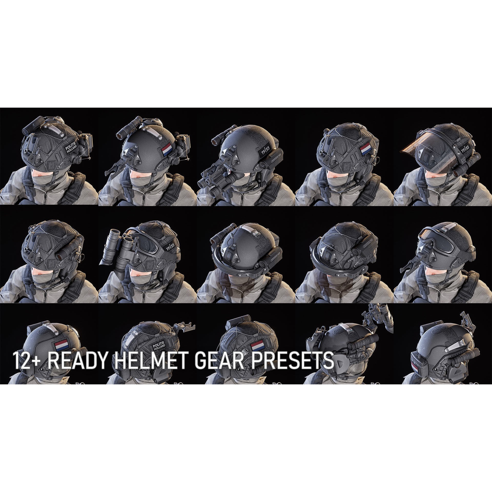 AAA Modular Soldier Pack - Low-Poly Game-Ready 3D Model