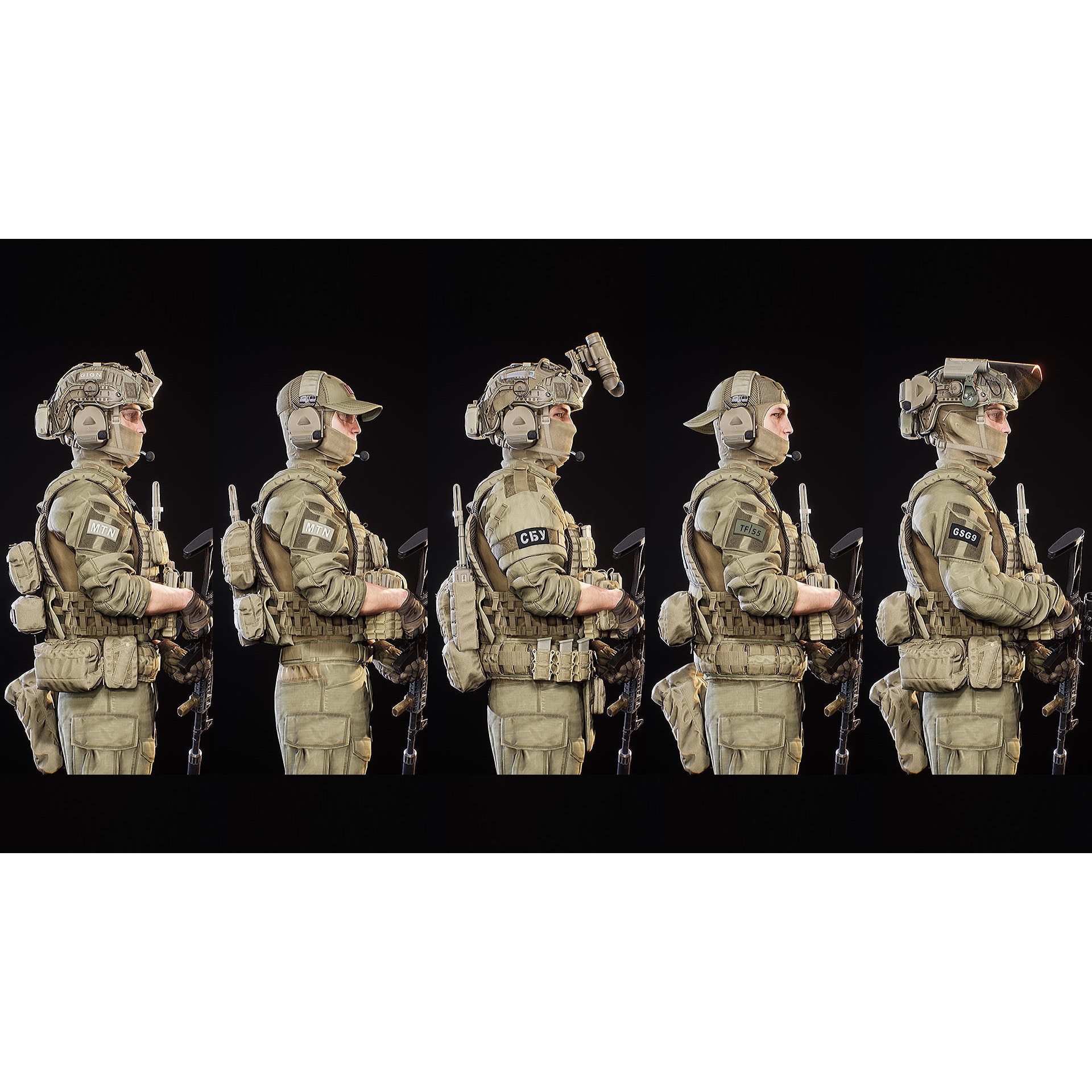 AAA Modular Soldier Pack - Low-Poly Game-Ready 3D Model - View 7