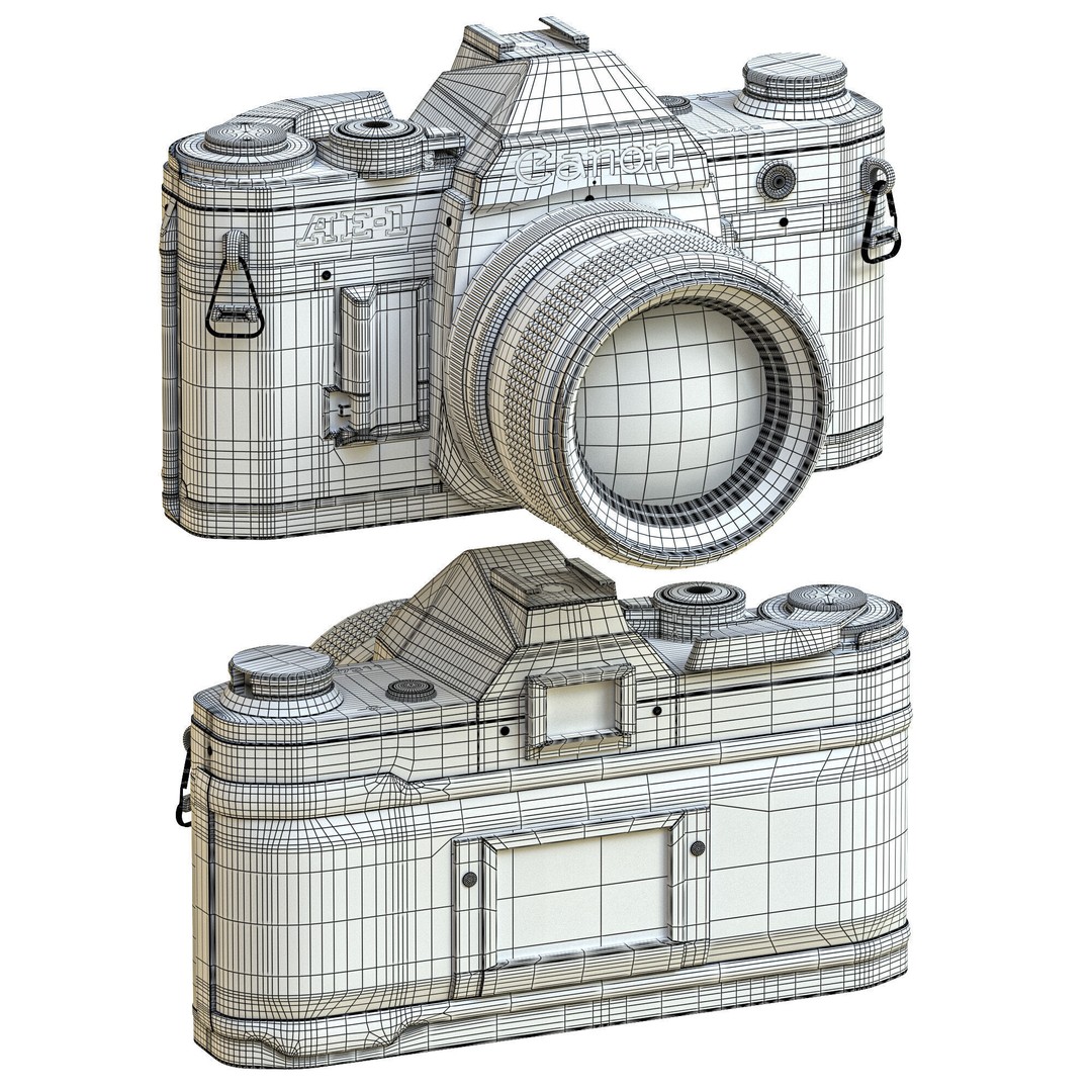 Canon AE-1 3D Model – High Poly Vintage Camera with PBR Textures - View 3