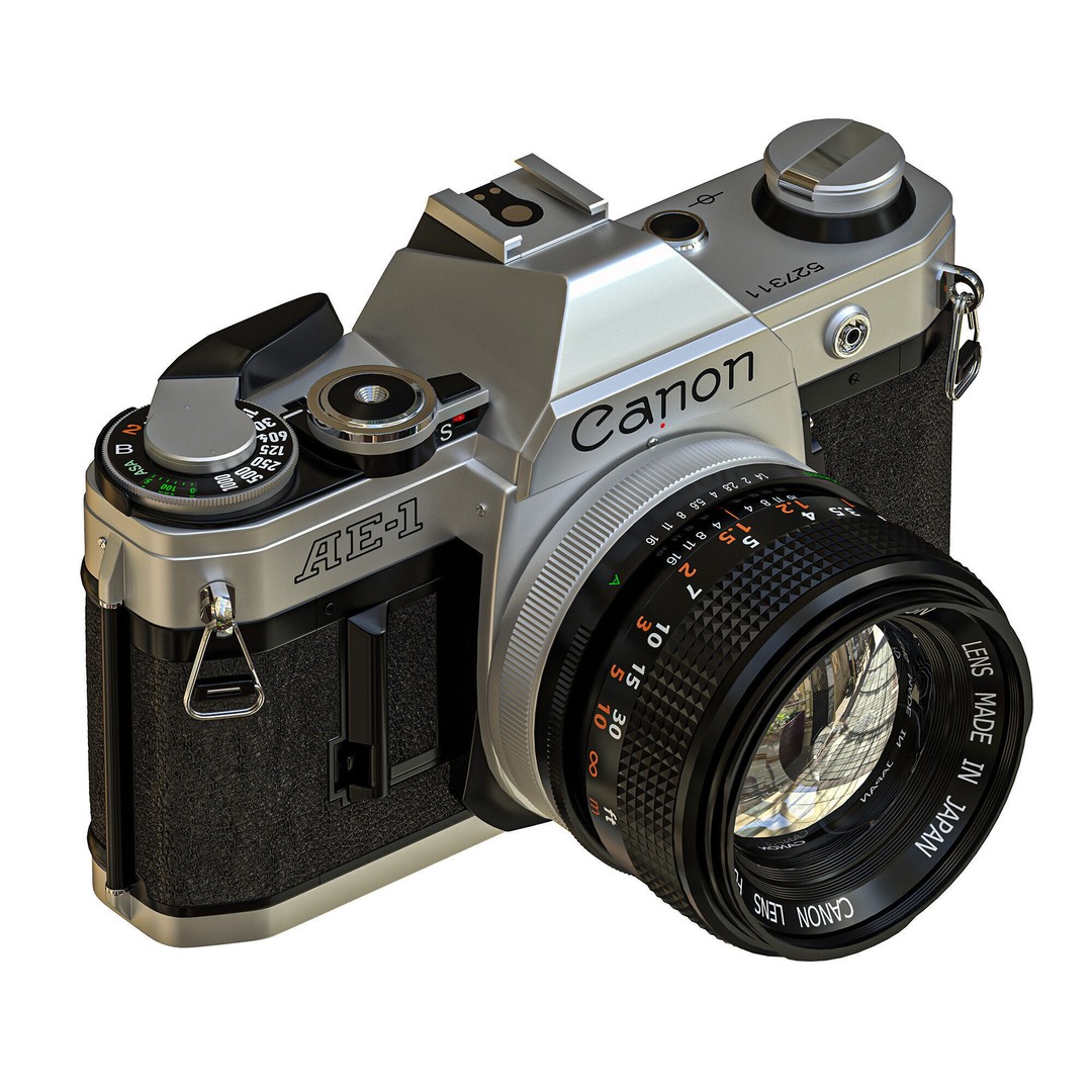 Canon AE-1 3D Model – High Poly Vintage Camera with PBR Textures - View 5