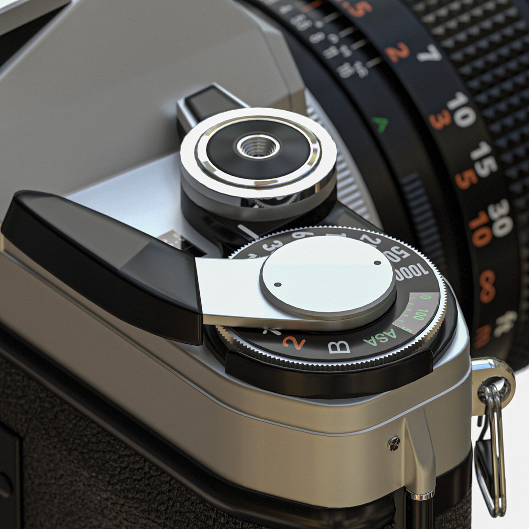 Canon AE-1 3D Model – High Poly Vintage Camera with PBR Textures - View 7