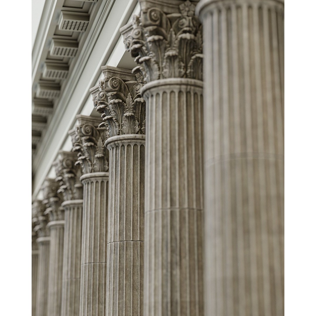 Corinthian Column 3D Model – Low Poly Architectural Decoration, FBX