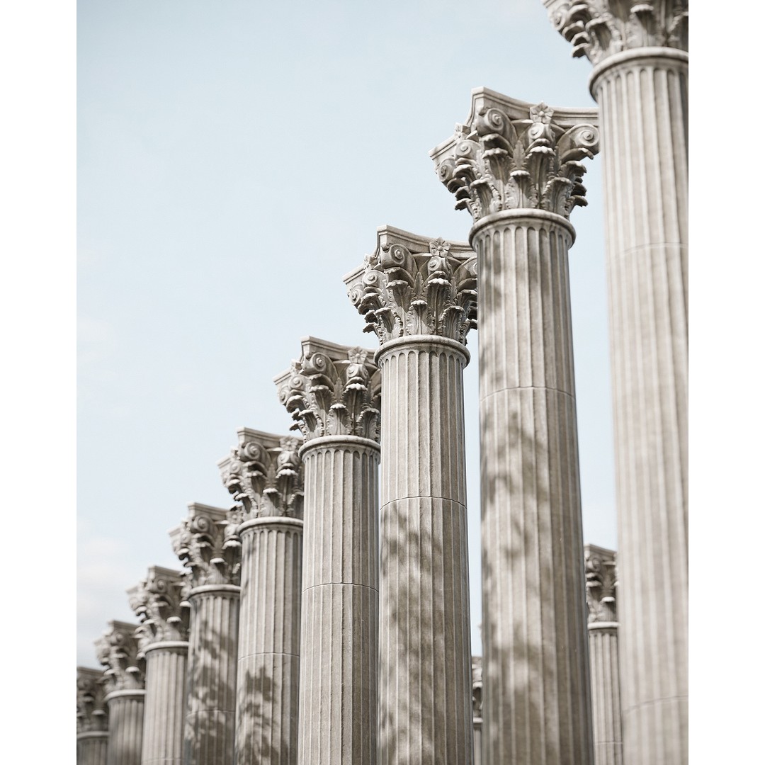 Corinthian Column 3D Model – Low Poly Architectural Decoration, FBX - View 3