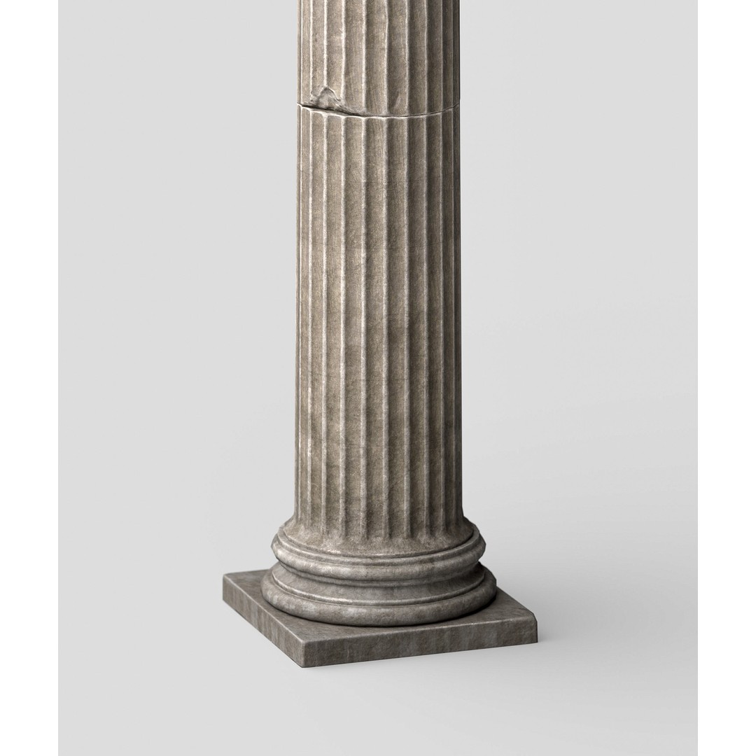 Corinthian Column 3D Model – Low Poly Architectural Decoration, FBX - View 4