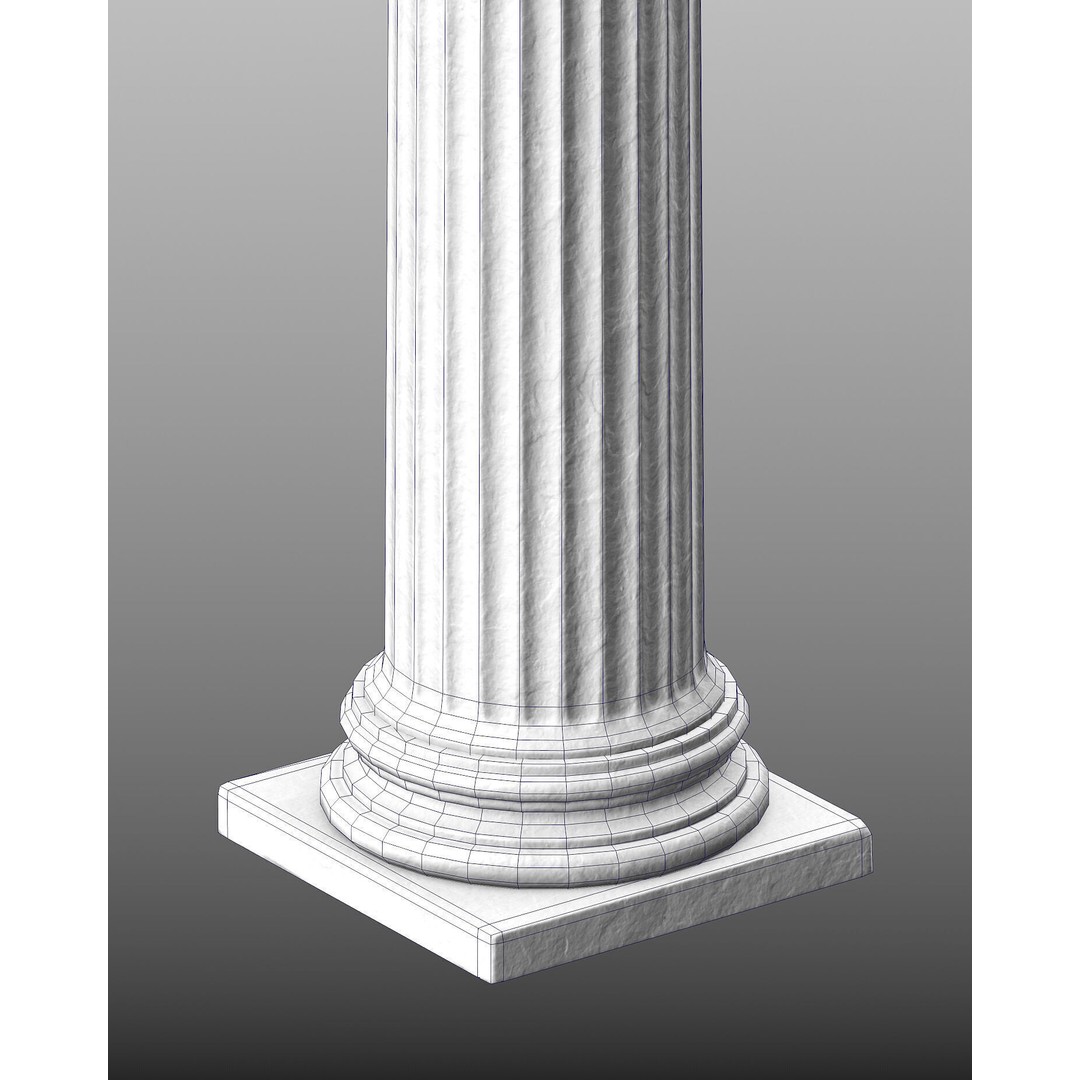 Corinthian Column 3D Model – Low Poly Architectural Decoration, FBX - View 7