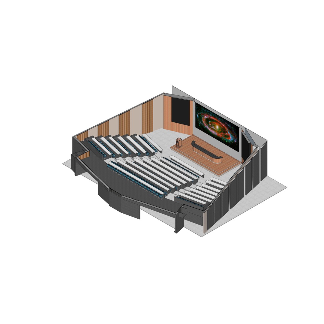 Lecture Hall 3D Model – Low Poly Auditorium with Acoustics, FBX, OBJ - View 10