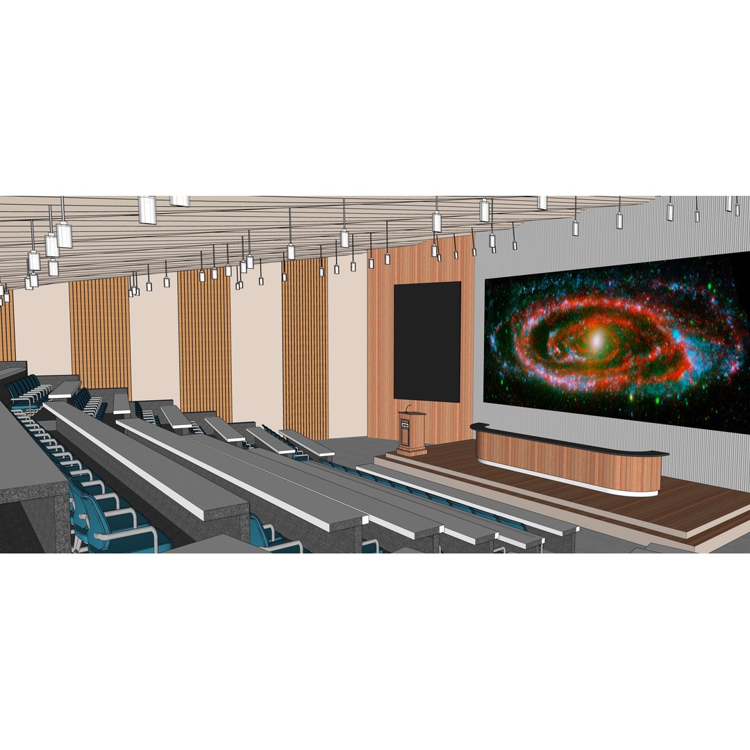 Lecture Hall 3D Model – Low Poly Auditorium with Acoustics, FBX, OBJ - View 12