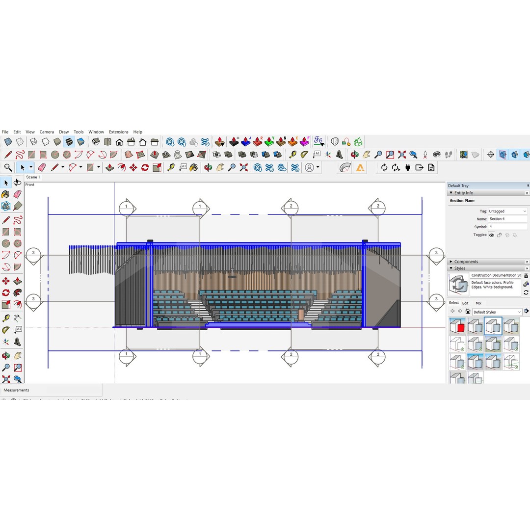 Lecture Hall 3D Model – Low Poly Auditorium with Acoustics, FBX, OBJ - View 14