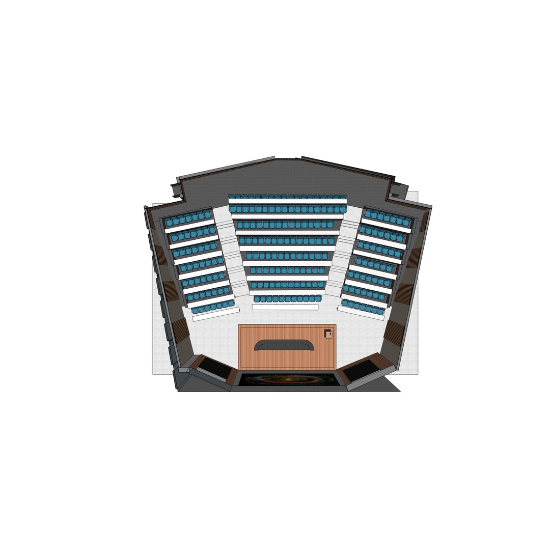Lecture Hall 3D Model – Low Poly Auditorium with Acoustics, FBX, OBJ - View 17