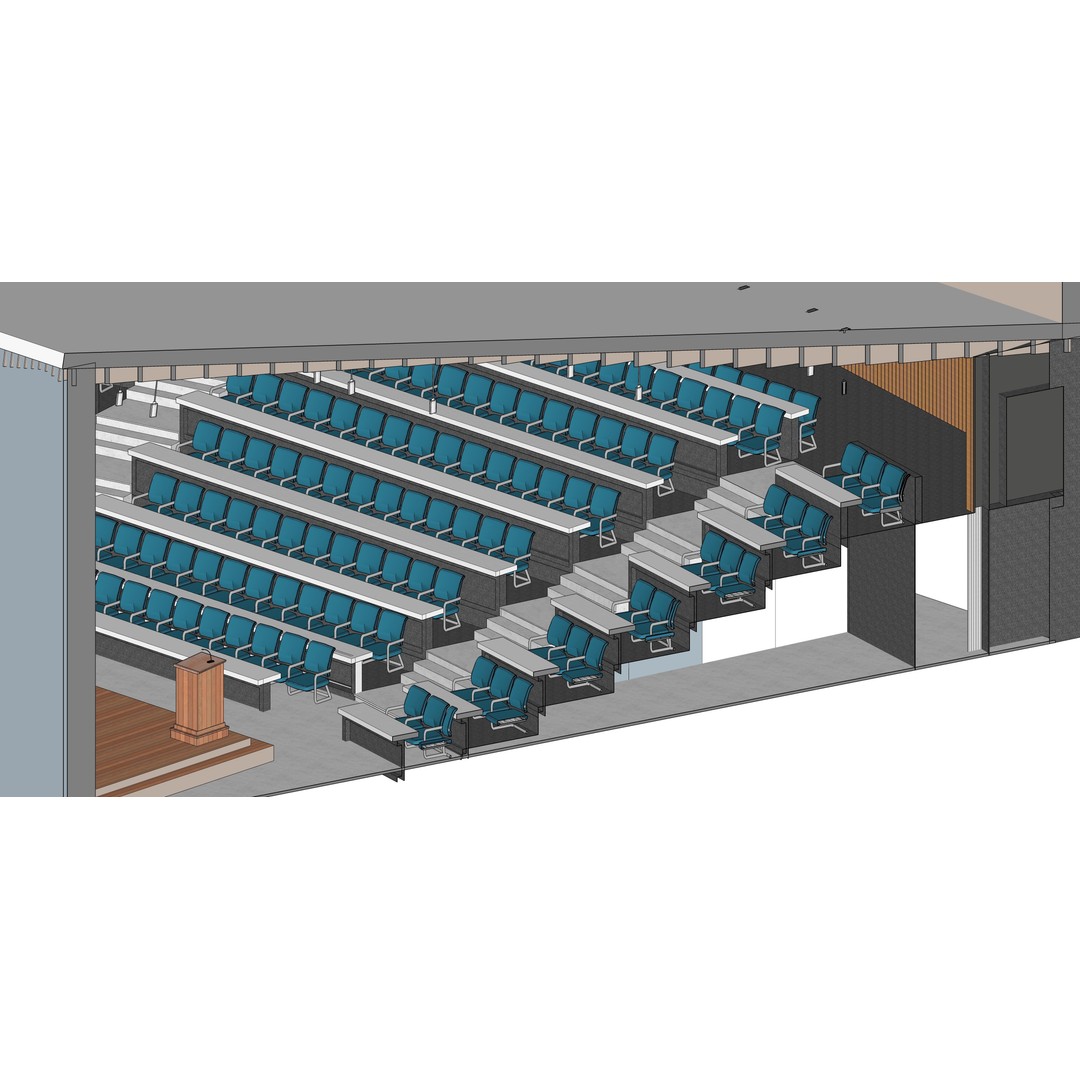 Lecture Hall 3D Model – Low Poly Auditorium with Acoustics, FBX, OBJ - View 18