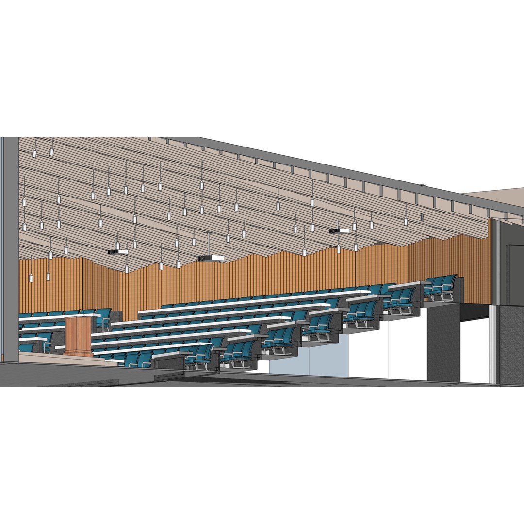 Lecture Hall 3D Model – Low Poly Auditorium with Acoustics, FBX, OBJ - View 19