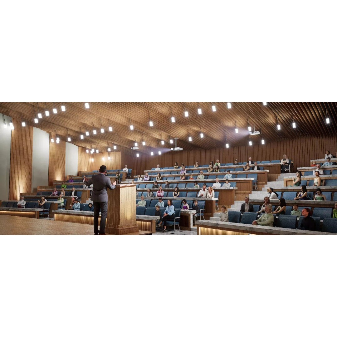 Lecture Hall 3D Model – Low Poly Auditorium with Acoustics, FBX, OBJ - View 2