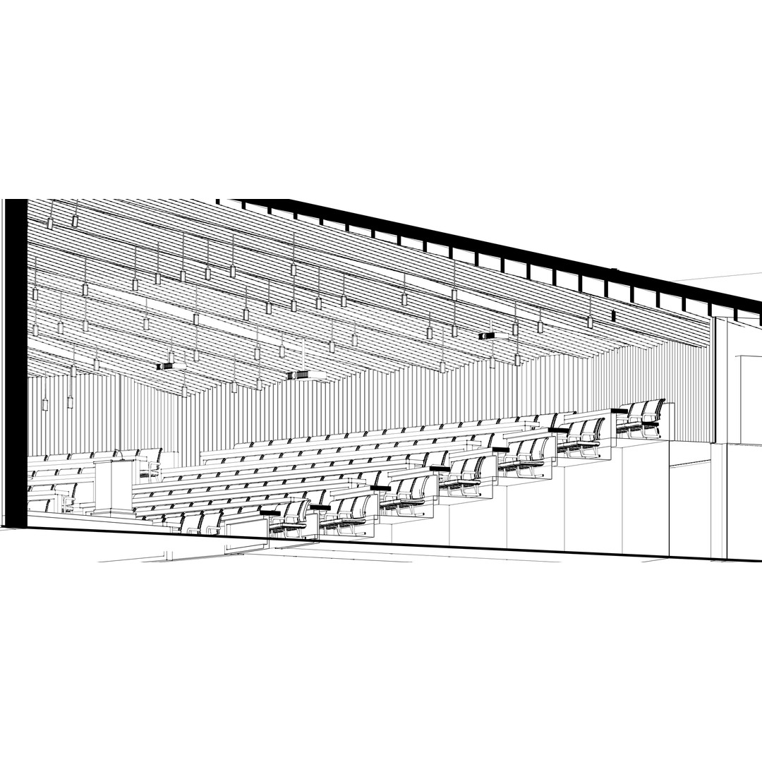 Lecture Hall 3D Model – Low Poly Auditorium with Acoustics, FBX, OBJ - View 20