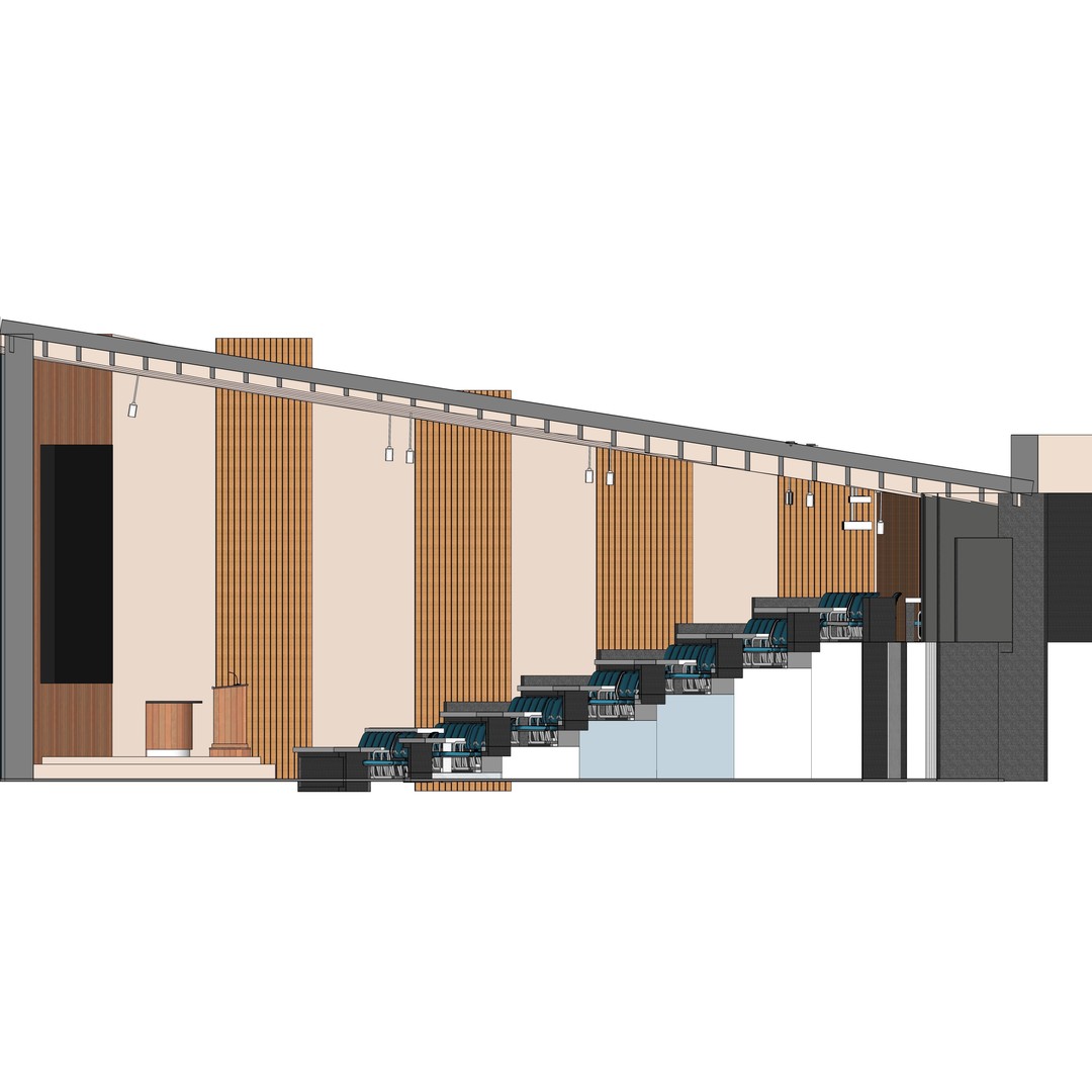 Lecture Hall 3D Model – Low Poly Auditorium with Acoustics, FBX, OBJ - View 21