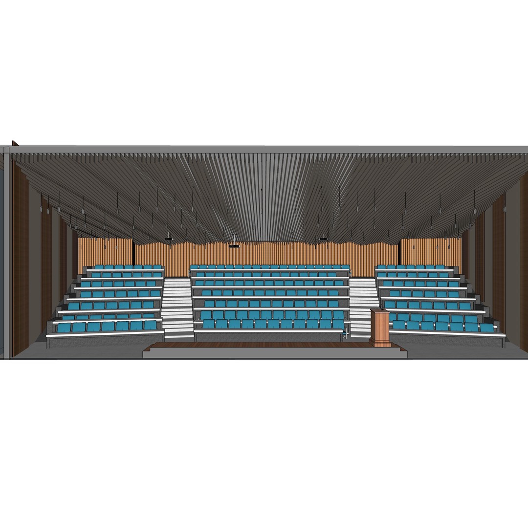 Lecture Hall 3D Model – Low Poly Auditorium with Acoustics, FBX, OBJ - View 27