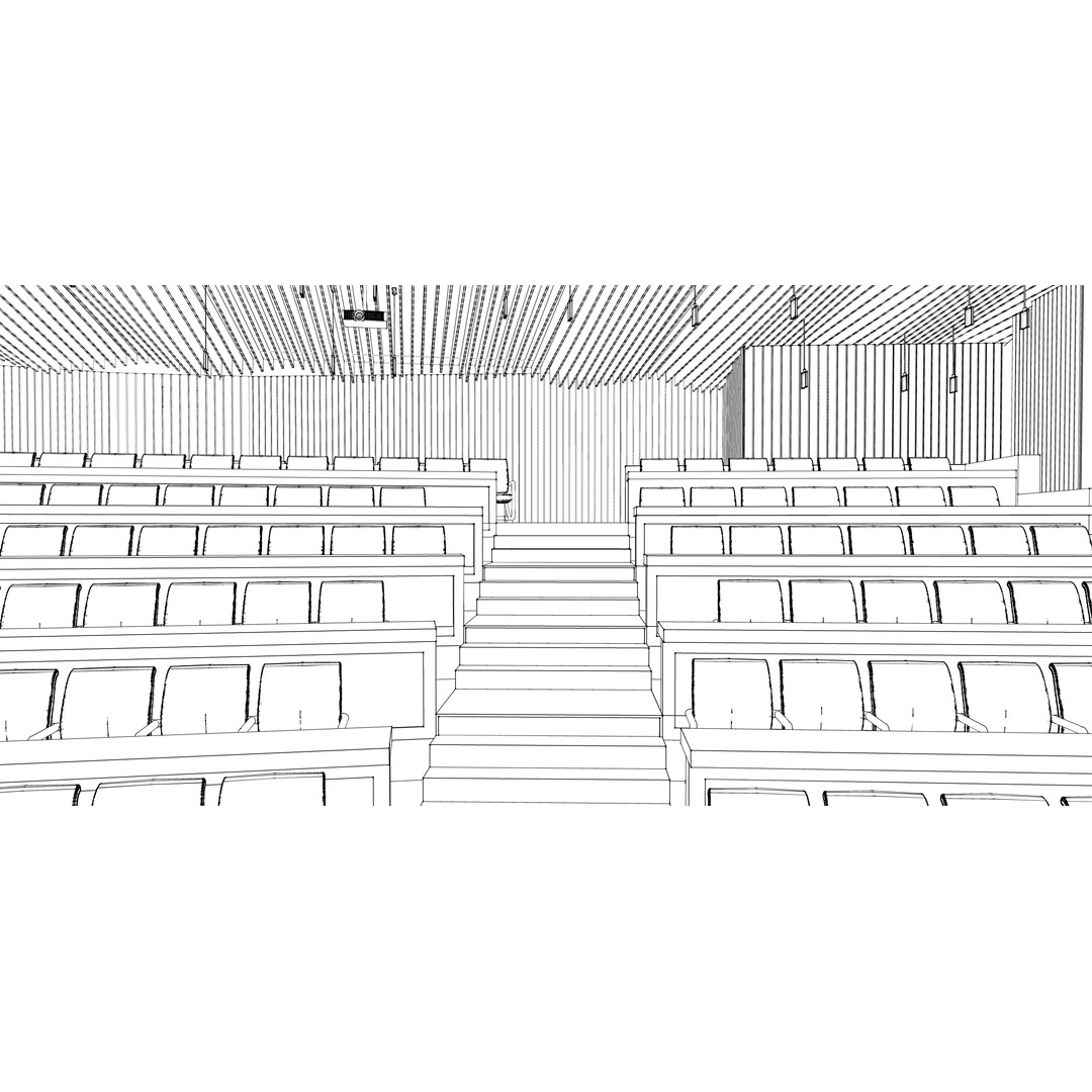 Lecture Hall 3D Model – Low Poly Auditorium with Acoustics, FBX, OBJ - View 32