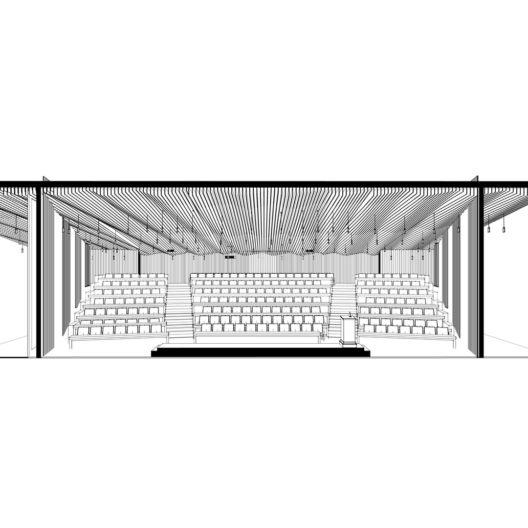 Lecture Hall 3D Model – Low Poly Auditorium with Acoustics, FBX, OBJ - View 33