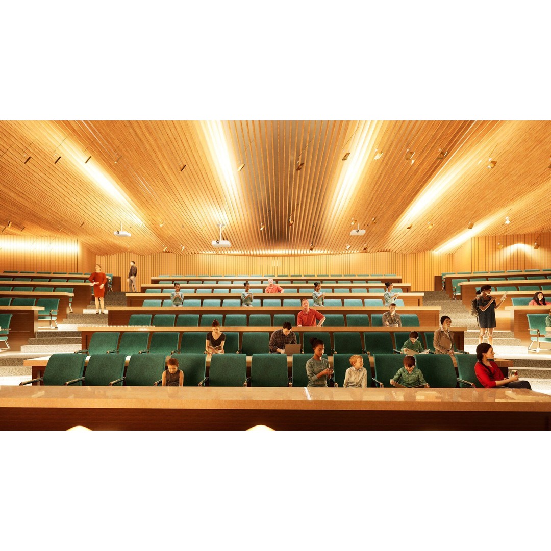 Lecture Hall 3D Model – Low Poly Auditorium with Acoustics, FBX, OBJ - View 37