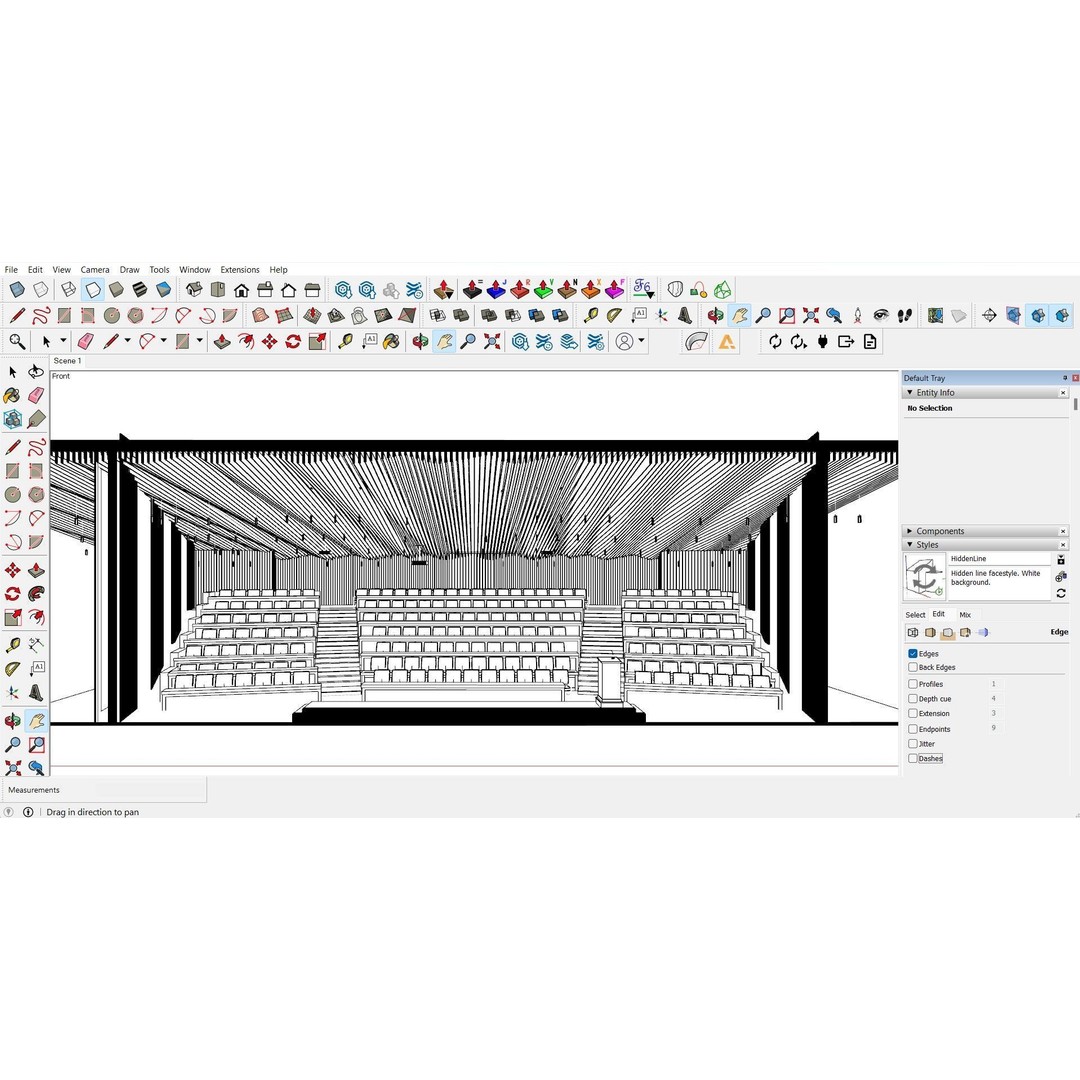 Lecture Hall 3D Model – Low Poly Auditorium with Acoustics, FBX, OBJ - View 6