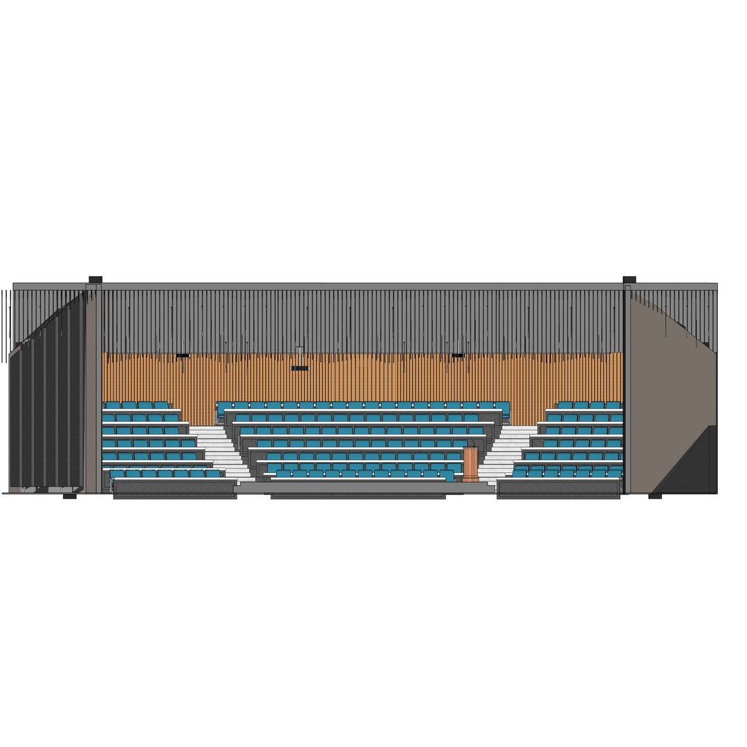 Lecture Hall 3D Model – Low Poly Auditorium with Acoustics, FBX, OBJ - View 8