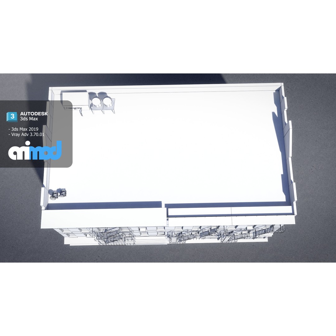 US Apartment Building 3D Model – Detailed Exterior Asset, FBX