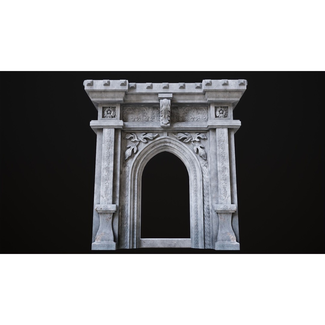Antique Stone Arch 3D Model – Low Poly Game Asset, FBX, PBR Textures - View 10