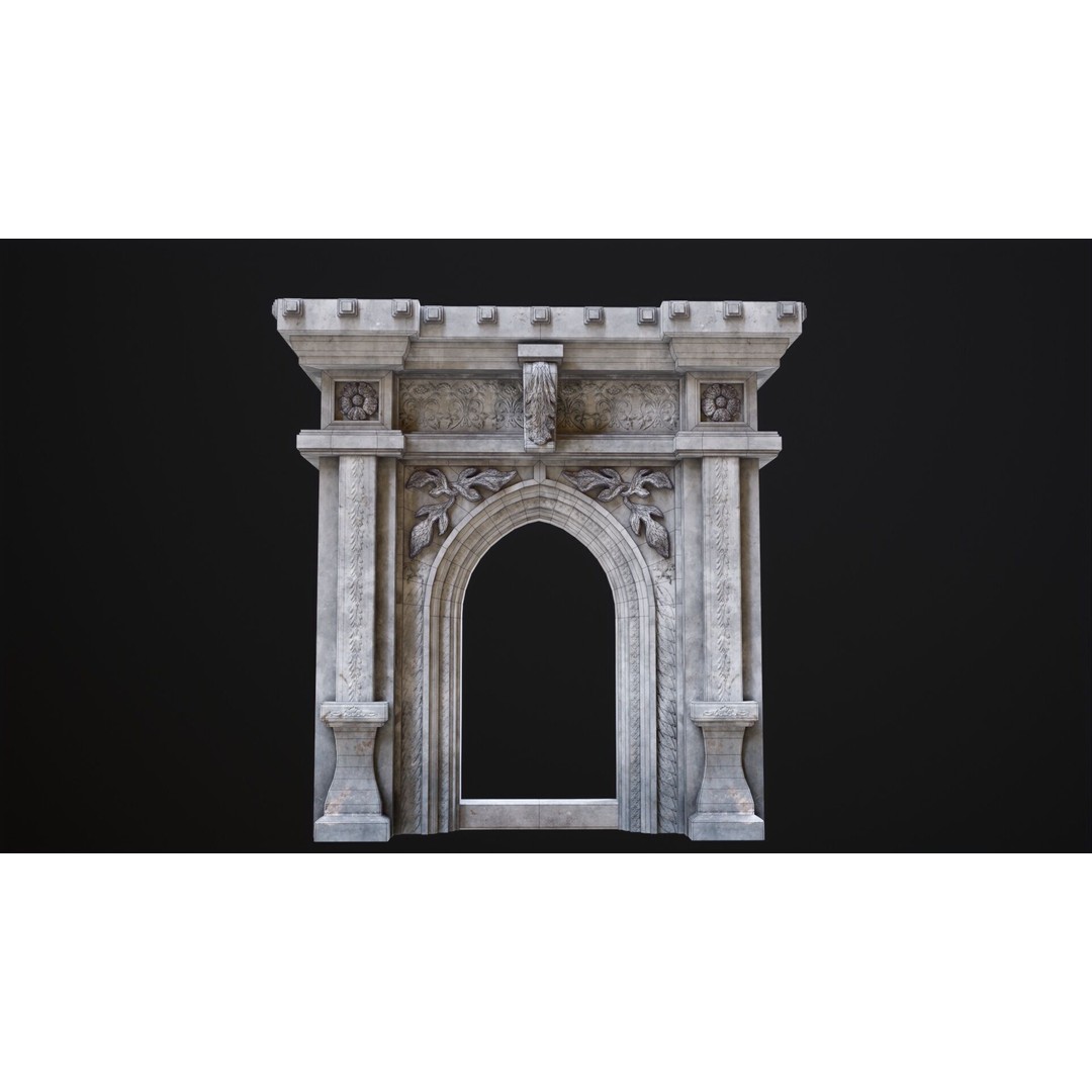 Antique Stone Arch 3D Model – Low Poly Game Asset, FBX, PBR Textures - View 11