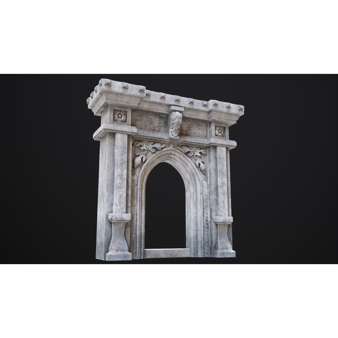 Antique Stone Arch 3D Model – Low Poly Game Asset, FBX, PBR Textures - View 12