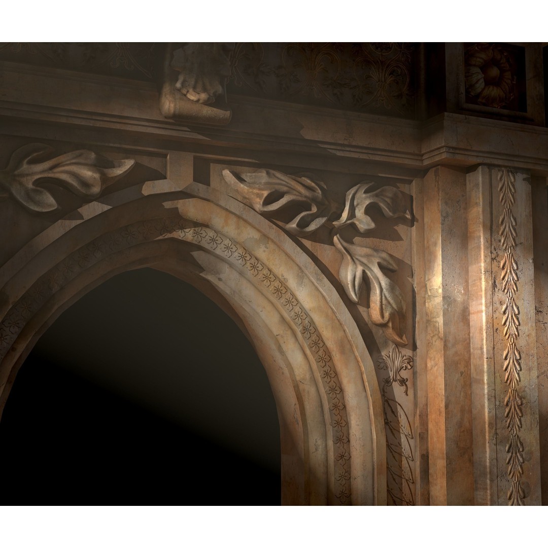 Antique Stone Arch 3D Model – Low Poly Game Asset, FBX, PBR Textures - View 14