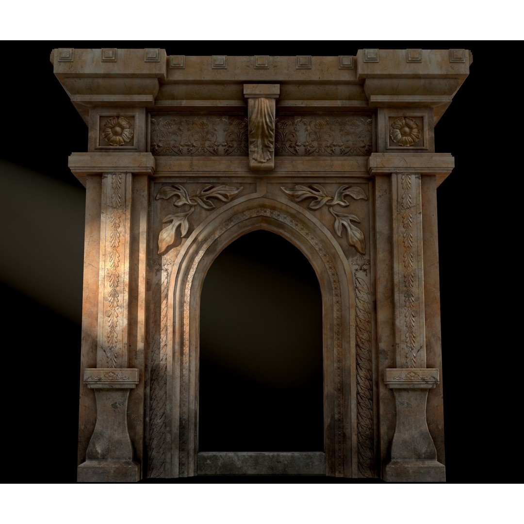 Antique Stone Arch 3D Model – Low Poly Game Asset, FBX, PBR Textures - View 19