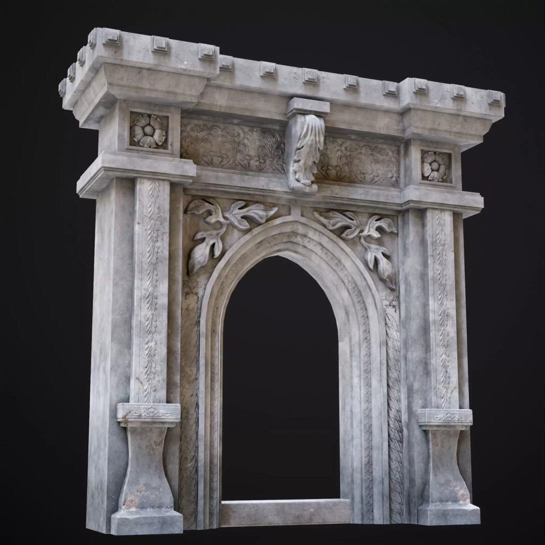 Antique Stone Arch 3D Model – Low Poly Game Asset, FBX, PBR Textures - View 2