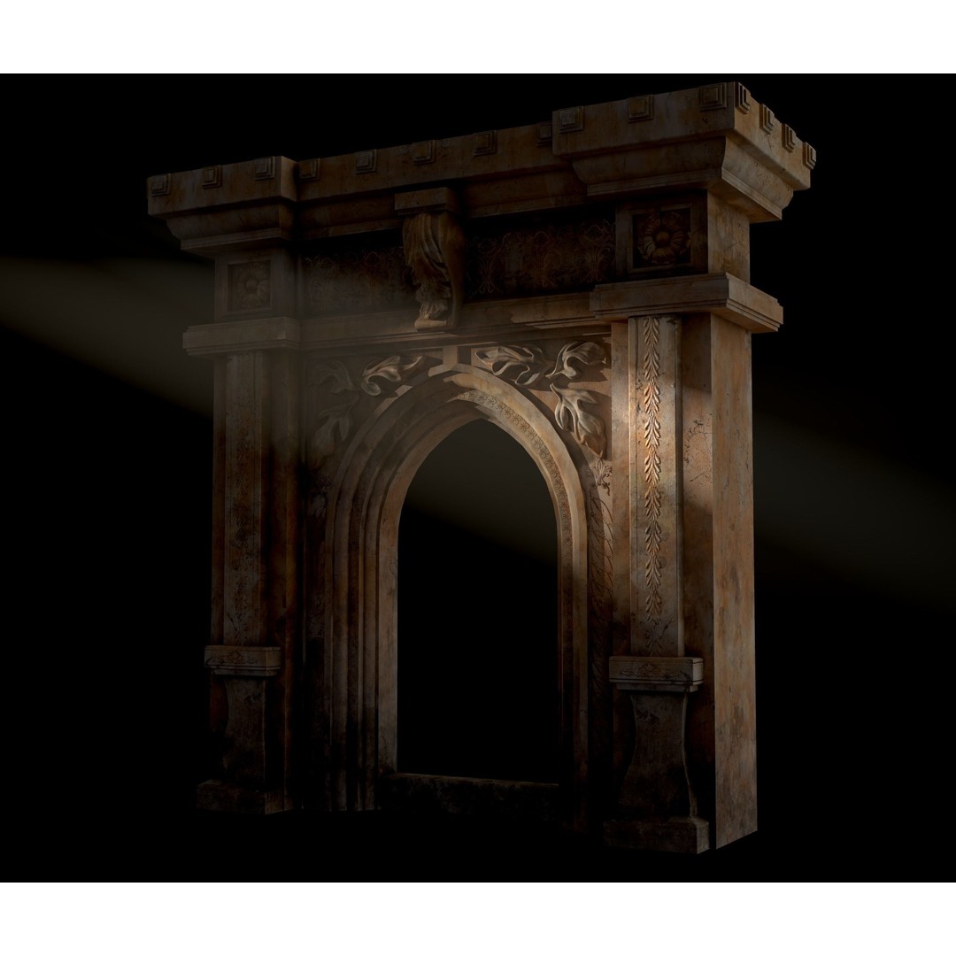 Antique Stone Arch 3D Model – Low Poly Game Asset, FBX, PBR Textures - View 20