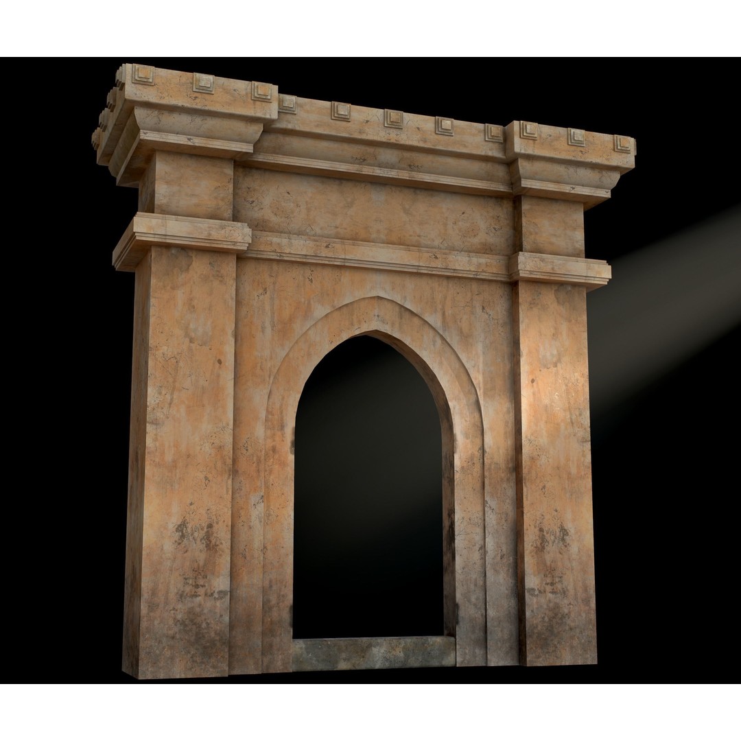 Antique Stone Arch 3D Model – Low Poly Game Asset, FBX, PBR Textures - View 21