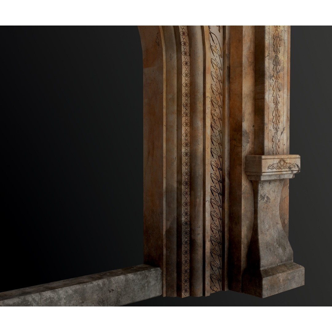 Antique Stone Arch 3D Model – Low Poly Game Asset, FBX, PBR Textures - View 24