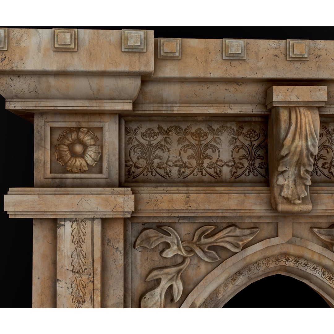 Antique Stone Arch 3D Model – Low Poly Game Asset, FBX, PBR Textures - View 25