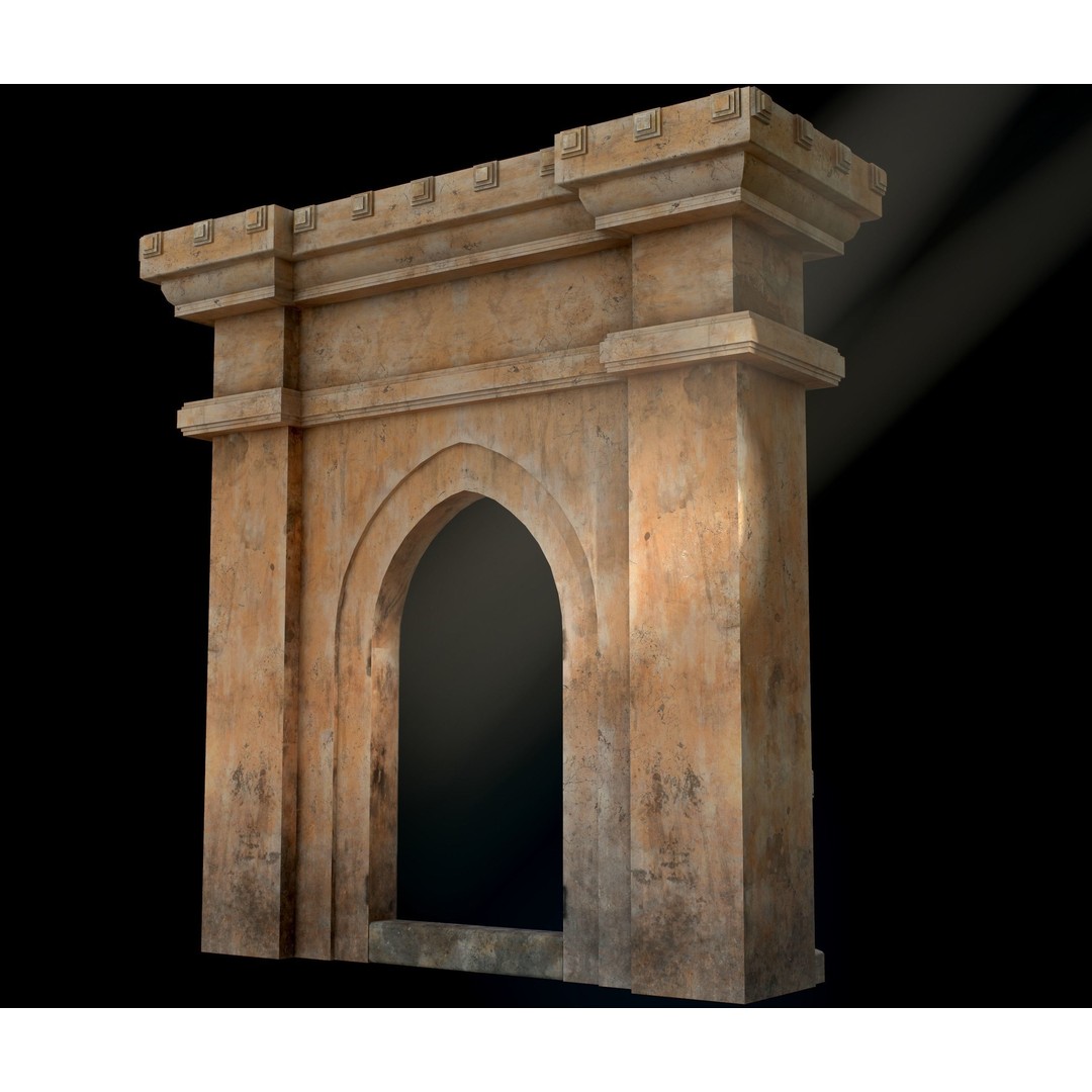 Antique Stone Arch 3D Model – Low Poly Game Asset, FBX, PBR Textures - View 27