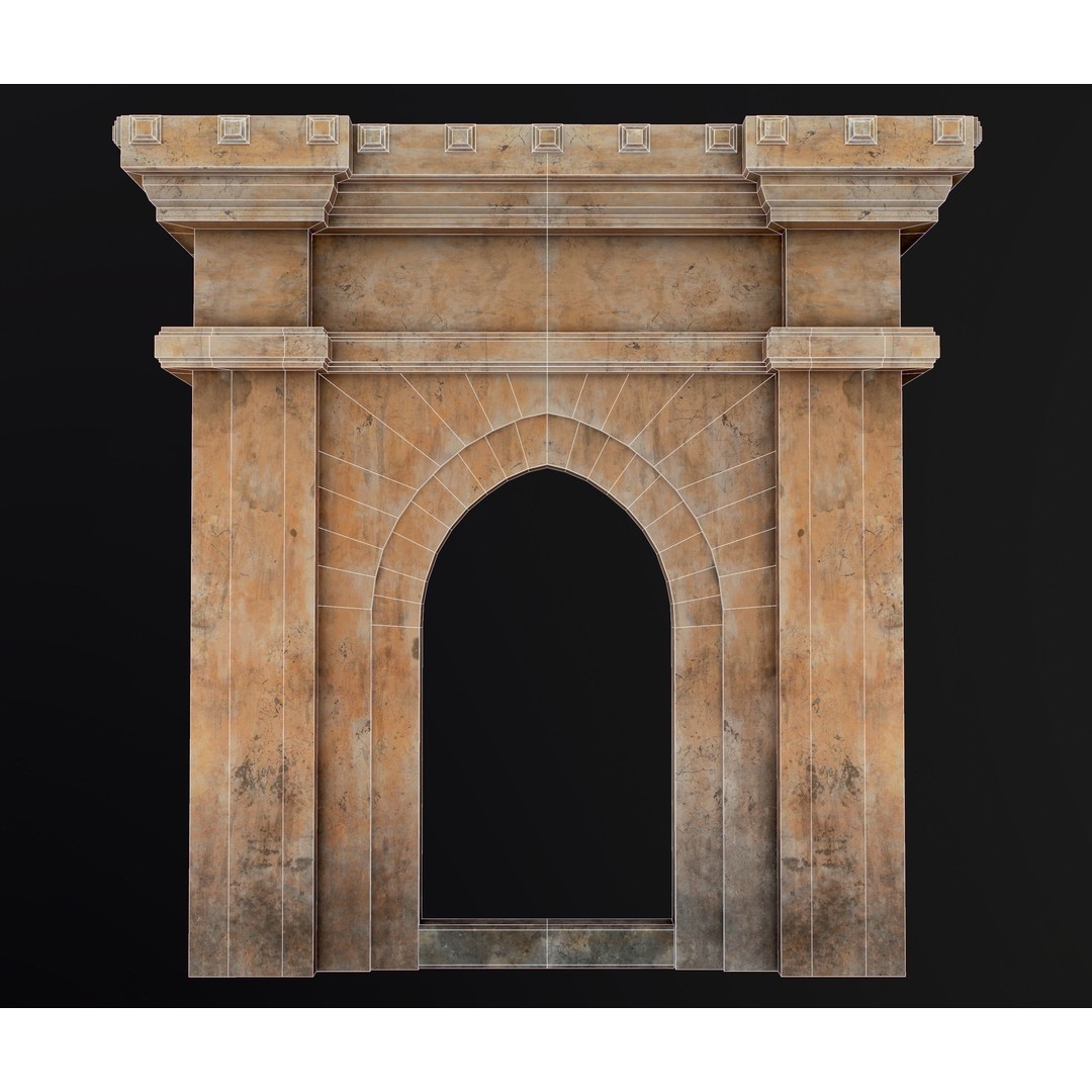 Antique Stone Arch 3D Model – Low Poly Game Asset, FBX, PBR Textures - View 28