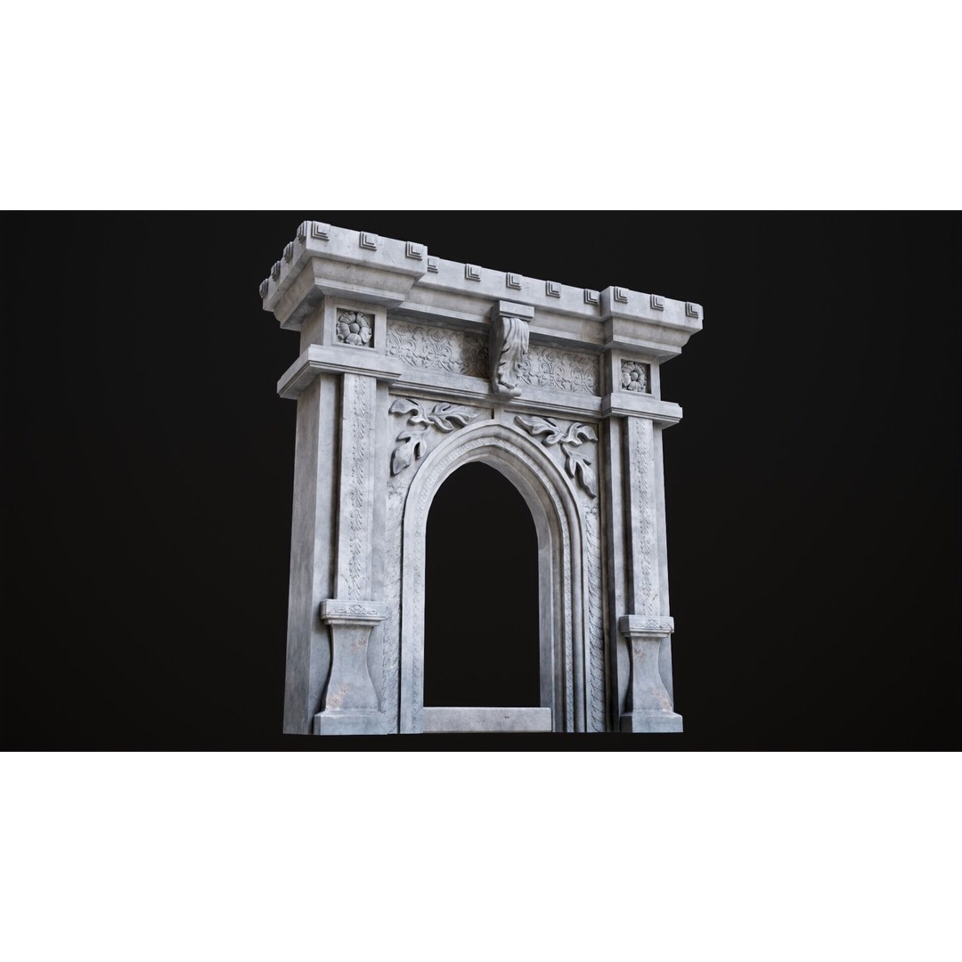 Antique Stone Arch 3D Model – Low Poly Game Asset, FBX, PBR Textures - View 3